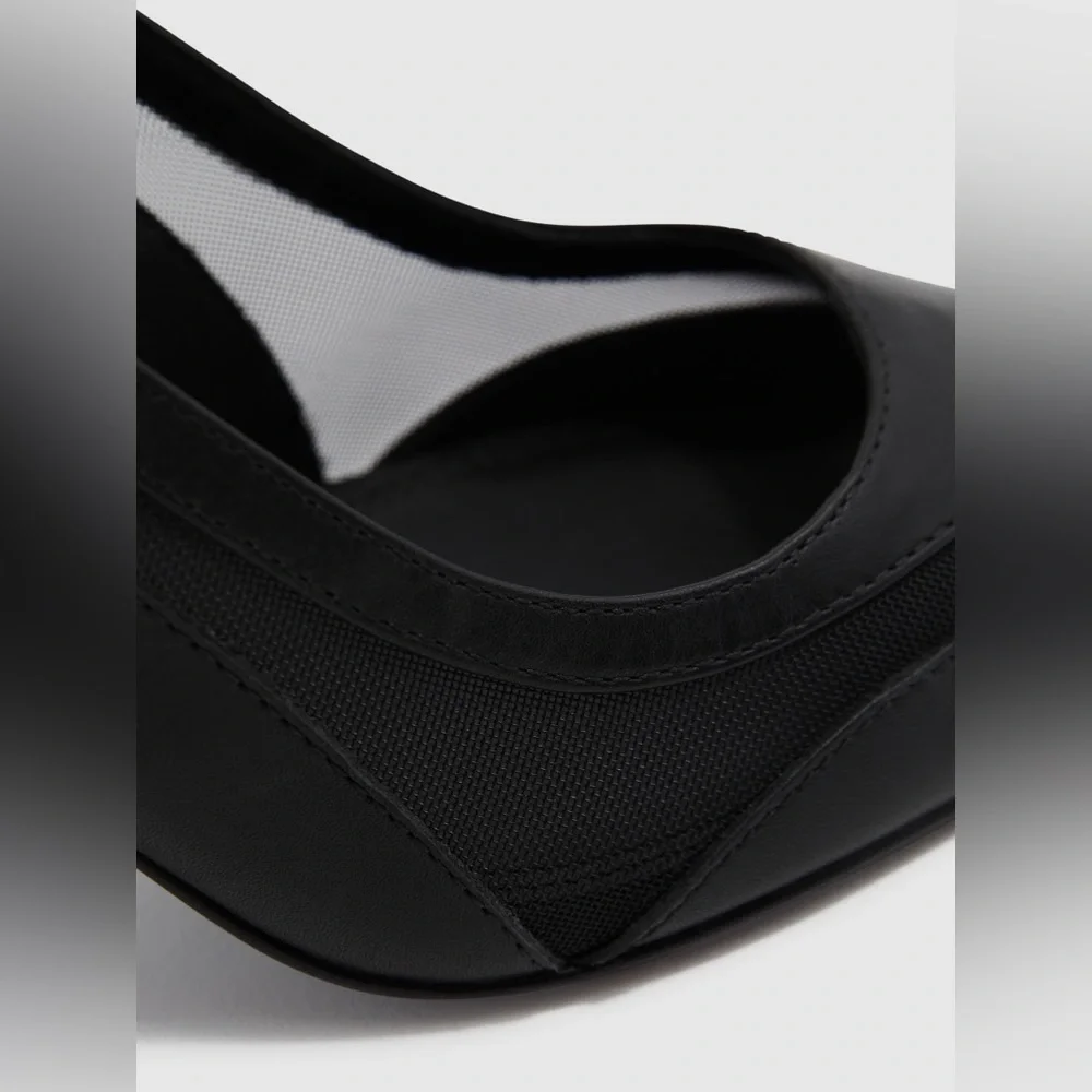 NWOT Reiss Ellie Slingback Pointed Toe Pumps in Black 6.5